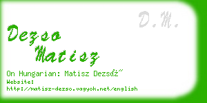 dezso matisz business card